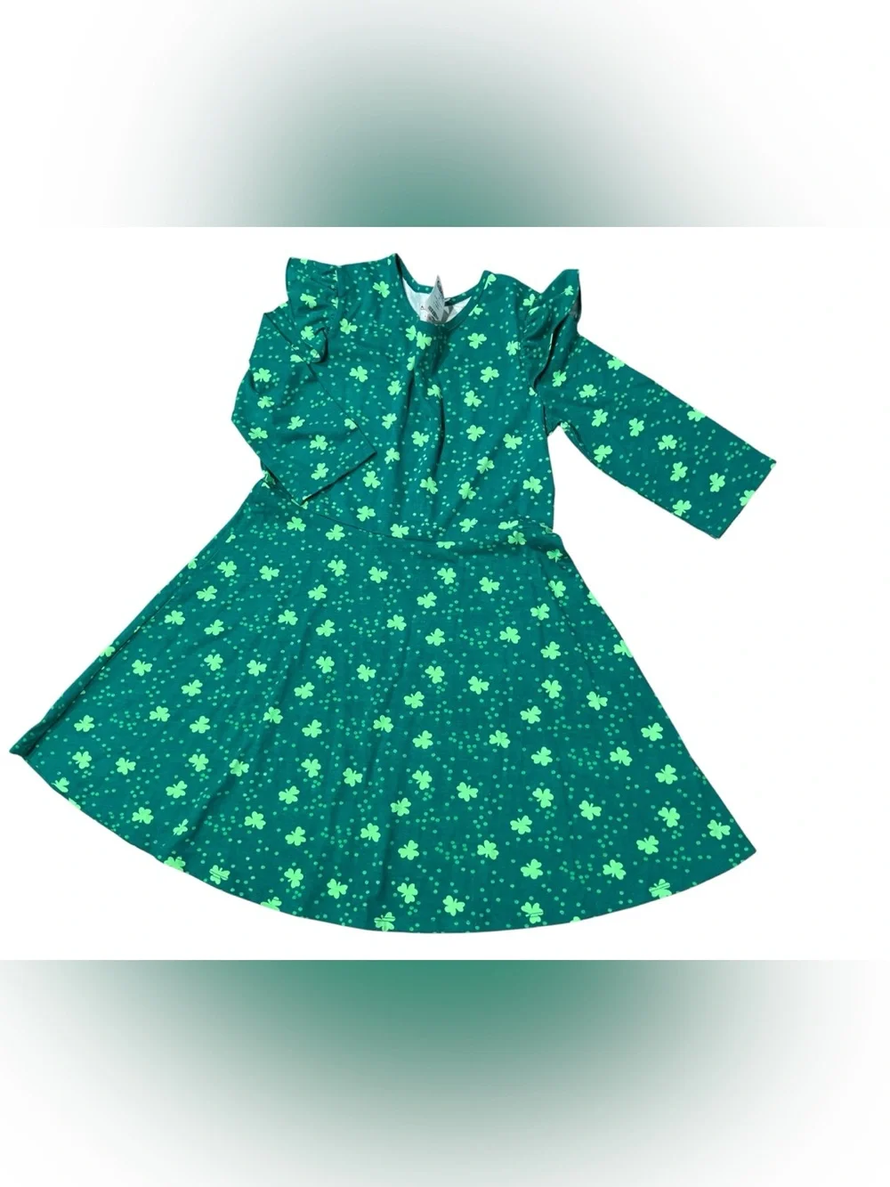 Cat & Jack Green Clover Dress Size Large 10/12 NWT